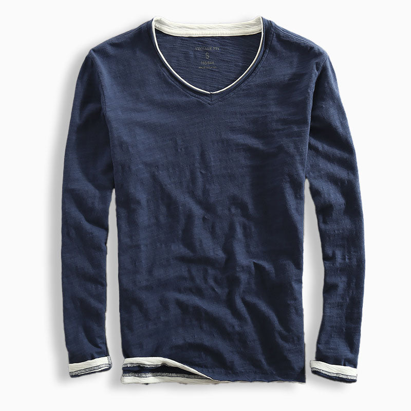 Milo – Classic Long-Sleeve Shirt with Comfortable V-Neck