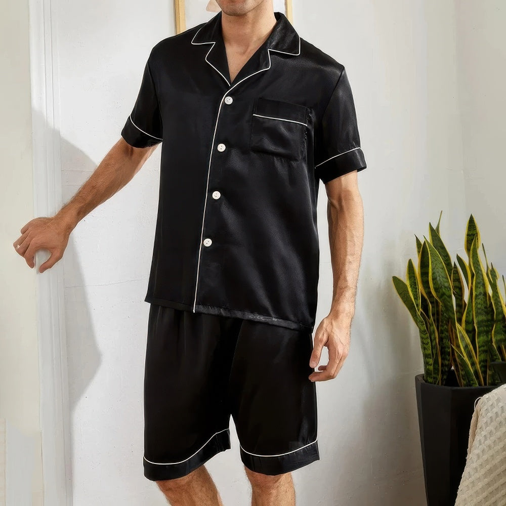 Noah – Relaxed Fit Button-Up Shirt with Lightweight Pajama Set