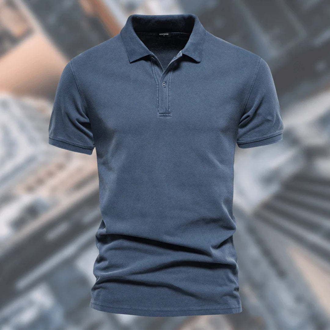 Noah – Classic Short Sleeves Polo with Button Placket