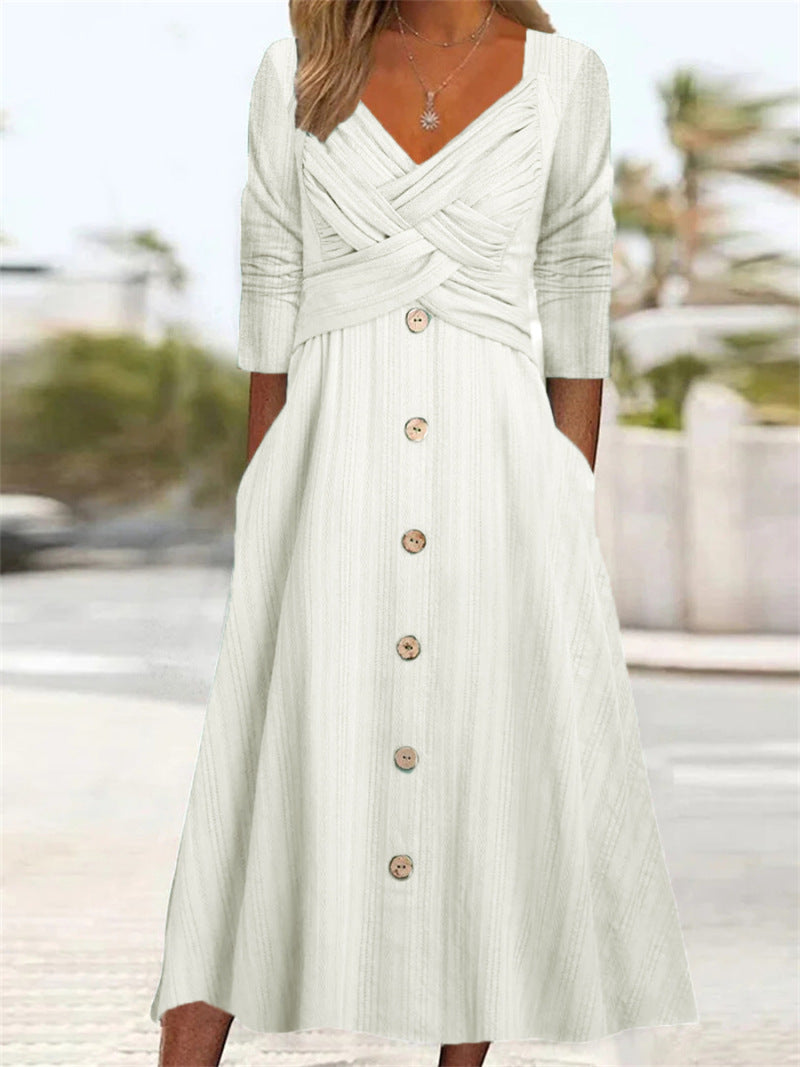 Lana – Casual Maxi Dress with Button Detail