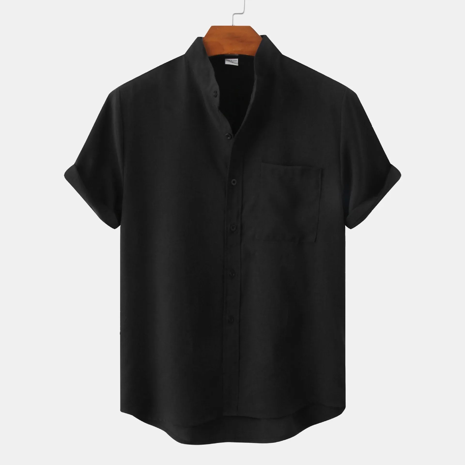 Noah – Single Breast Pocket Shirt with Sleek Band Collar