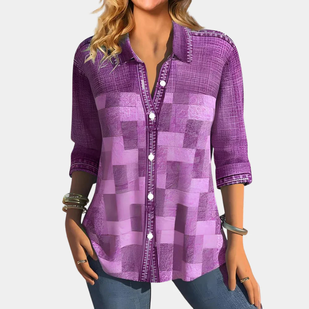 Mira – Casual Button-Up Blouse with Classic Collar