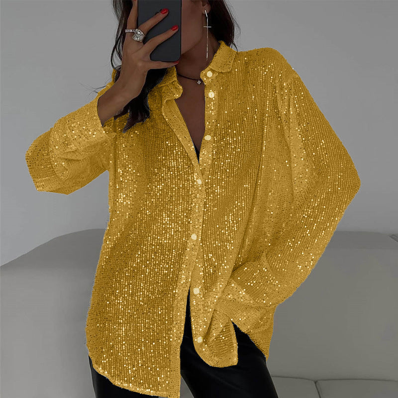 Sophia – Elegant Button-Up Blouse with Collared Neckline