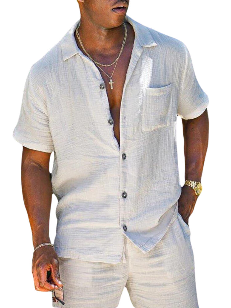 Louis – Relaxed Button Up Shirt and Matching Shorts Set