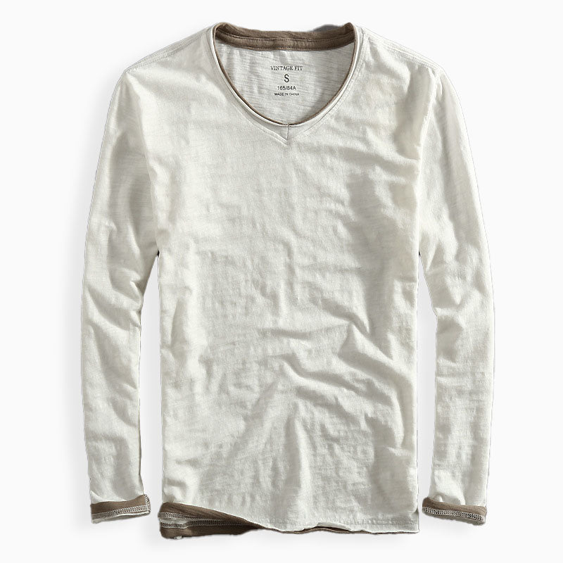 Milo – Classic Long-Sleeve Shirt with Comfortable V-Neck