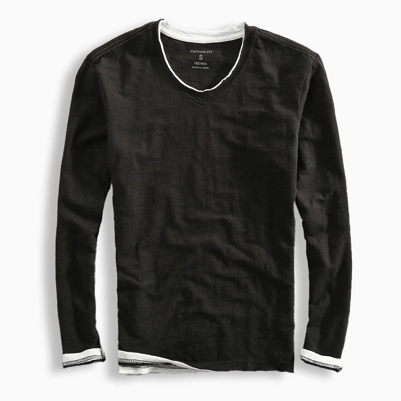 Milo – Classic Long-Sleeve Shirt with Comfortable V-Neck