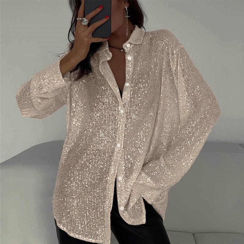 Sophia – Elegant Button-Up Blouse with Collared Neckline
