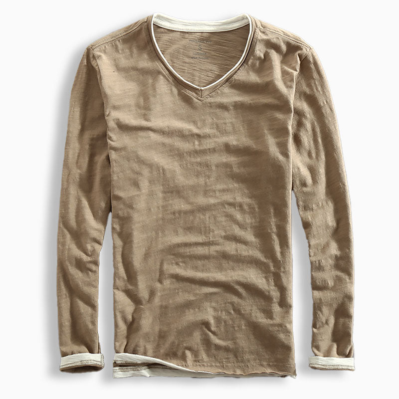 Milo – Classic Long-Sleeve Shirt with Comfortable V-Neck