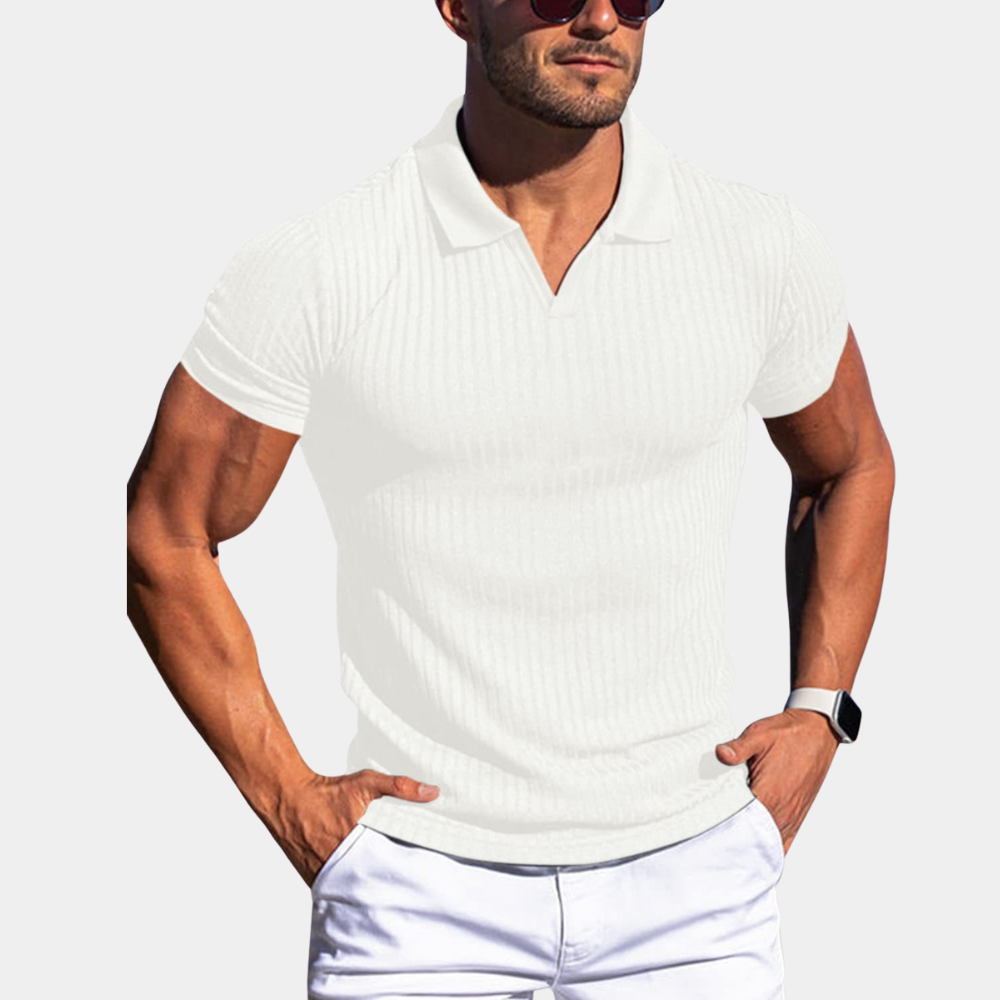 Leo – Dropped Shoulder Shirt with V-Shaped Collar