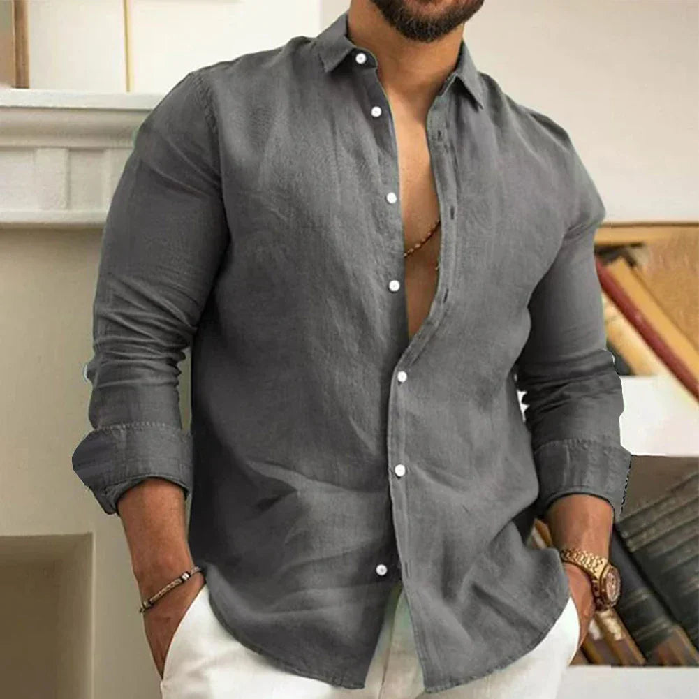 Liam - Long-Sleeve Shirt with Classic Button-Down Design