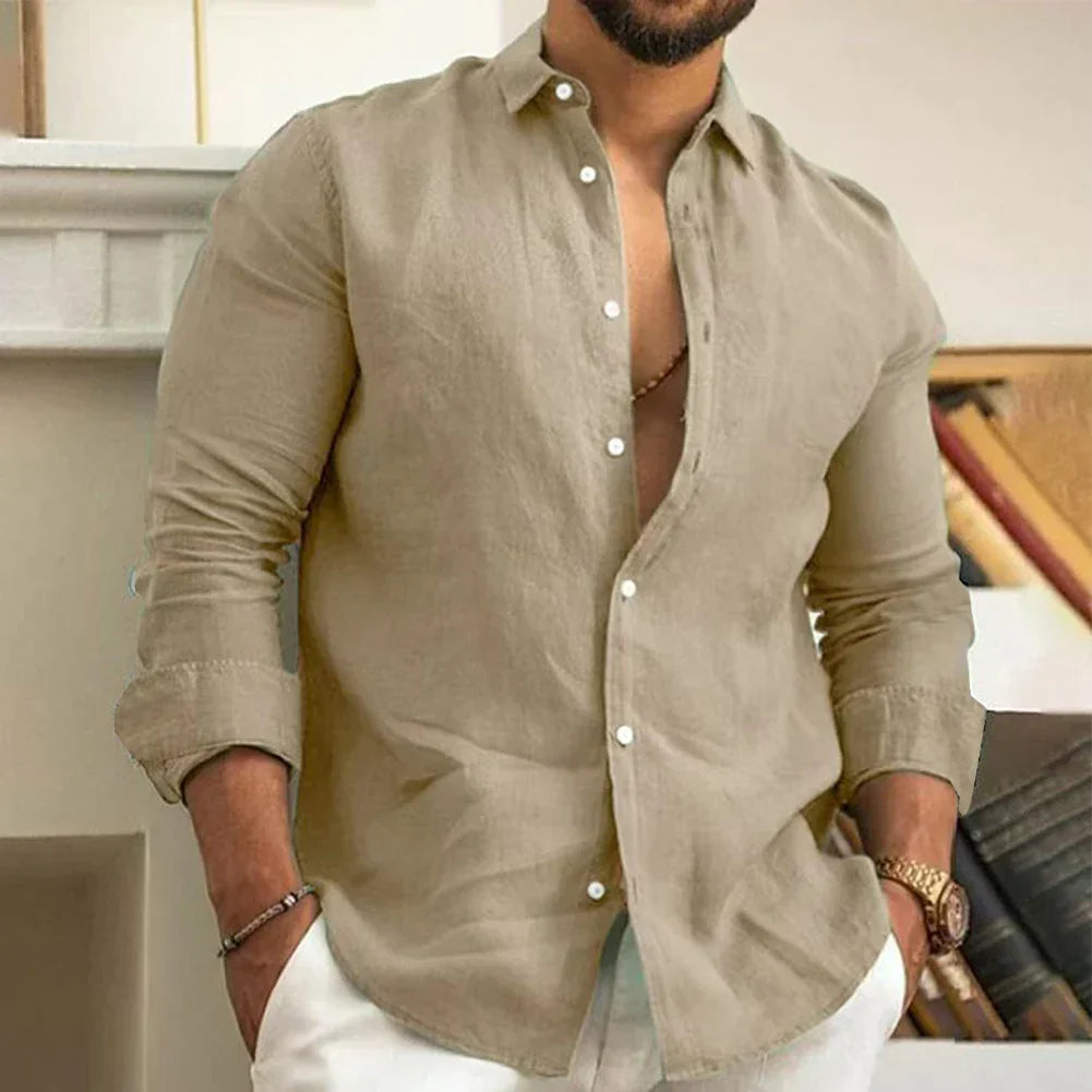 Liam - Long-Sleeve Shirt with Classic Button-Down Design