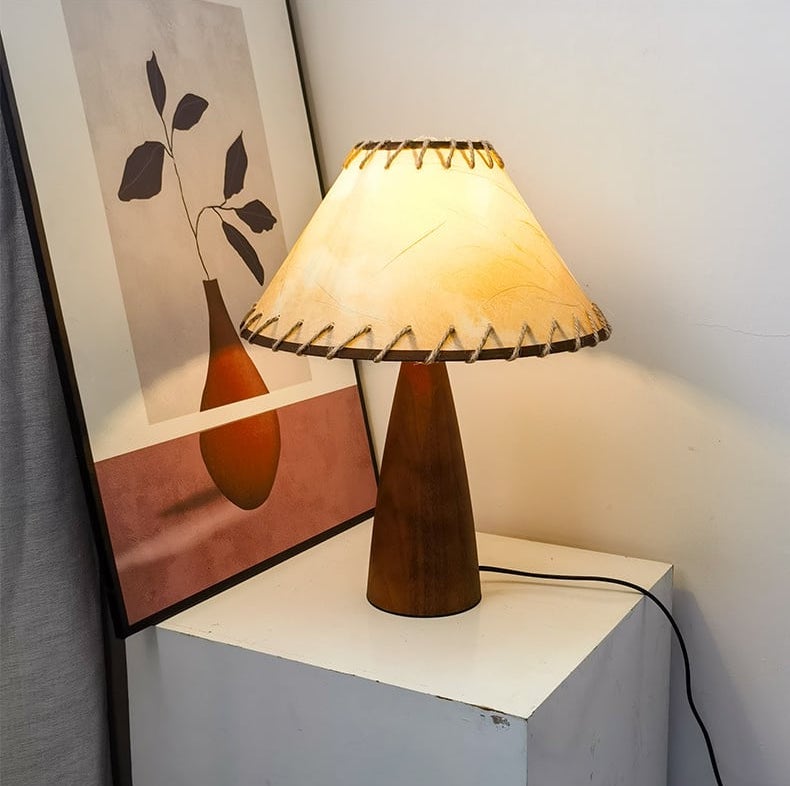 LumiWood - Elegant Wooden Base Lamp With Modern Design