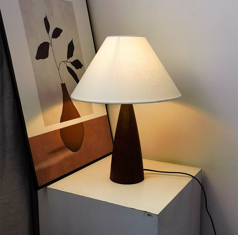 LumiWood - Elegant Wooden Base Lamp With Modern Design