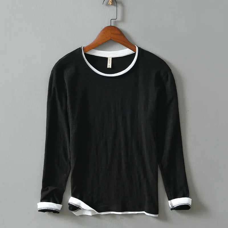 Sophia – Classic Long-Sleeve Shirt with Round Neckline