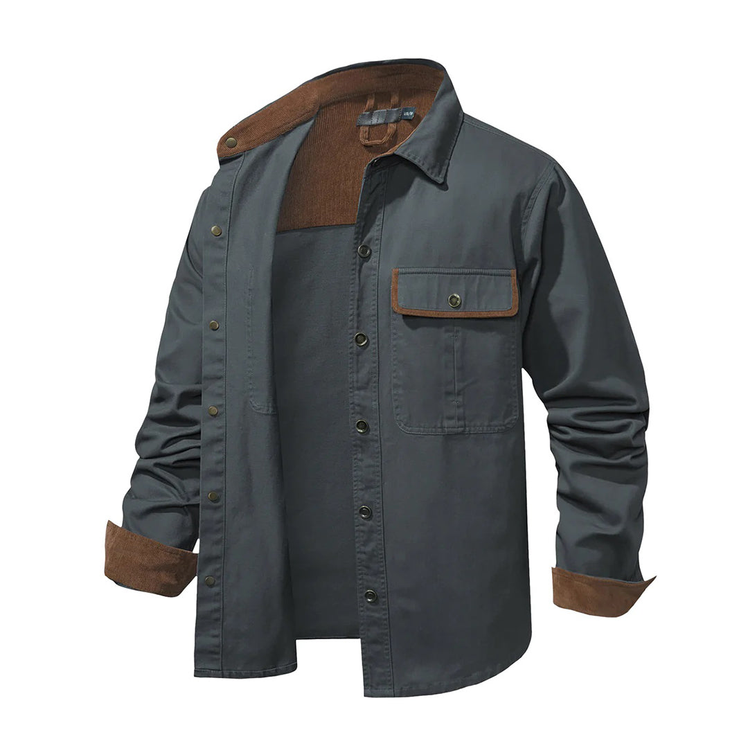 Nathan – Long-Sleeve Button Down Shirt with Structured Collar