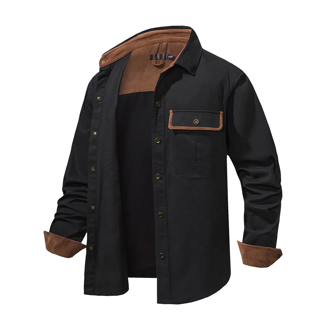 Nathan – Long-Sleeve Button Down Shirt with Structured Collar