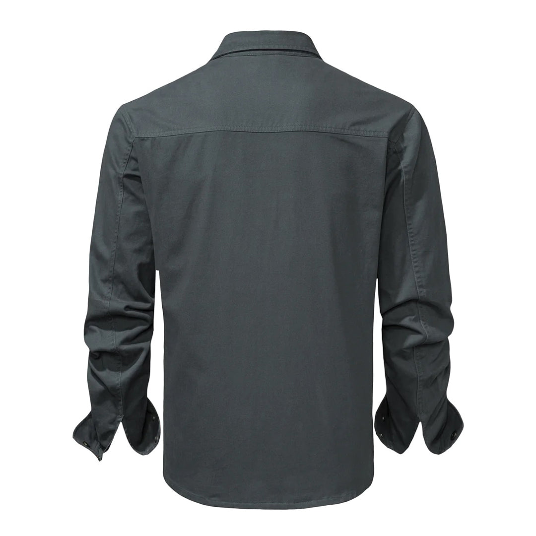 Nathan – Long-Sleeve Button Down Shirt with Structured Collar