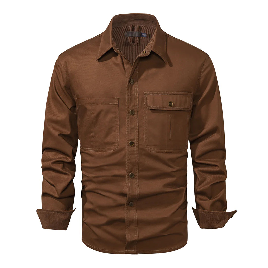 Nathan – Long-Sleeve Button Down Shirt with Structured Collar