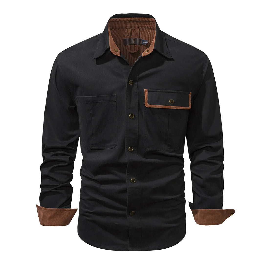 Nathan – Long-Sleeve Button Down Shirt with Structured Collar