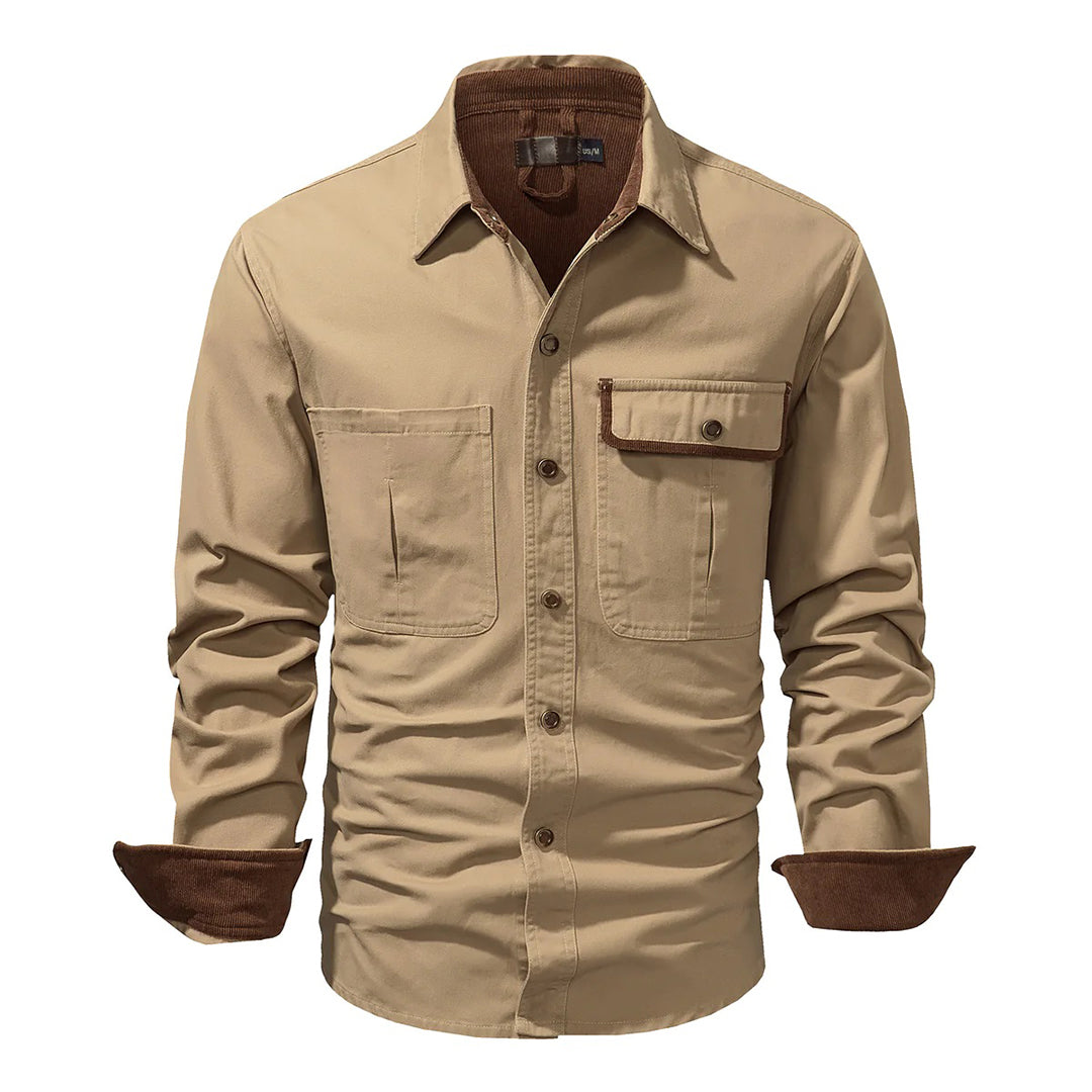 Nathan – Long-Sleeve Button Down Shirt with Structured Collar