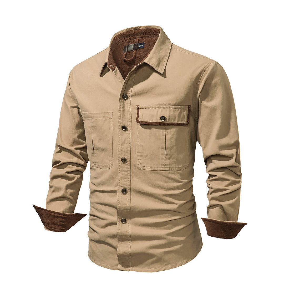 Nathan – Long-Sleeve Button Down Shirt with Structured Collar