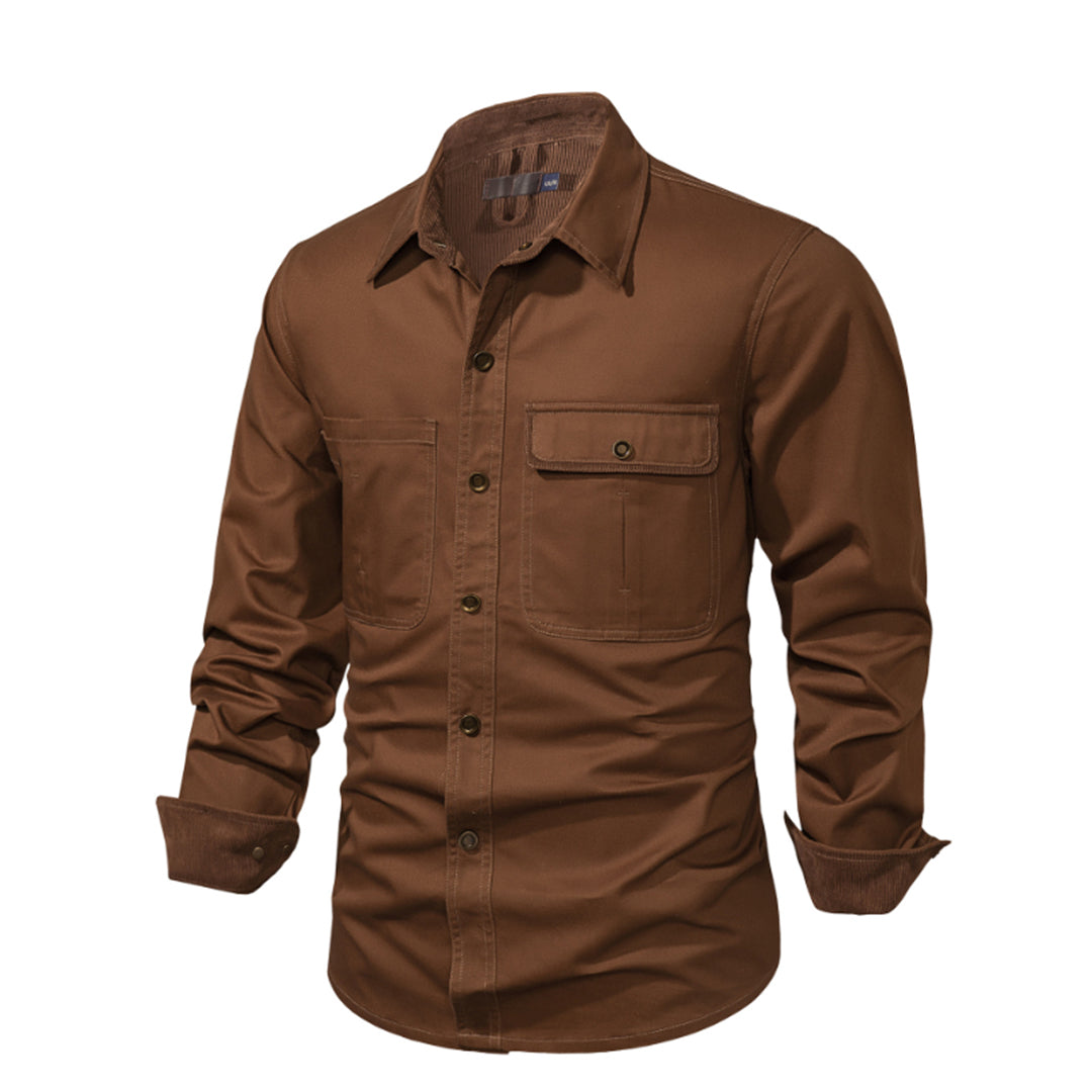 Nathan – Long-Sleeve Button Down Shirt with Structured Collar