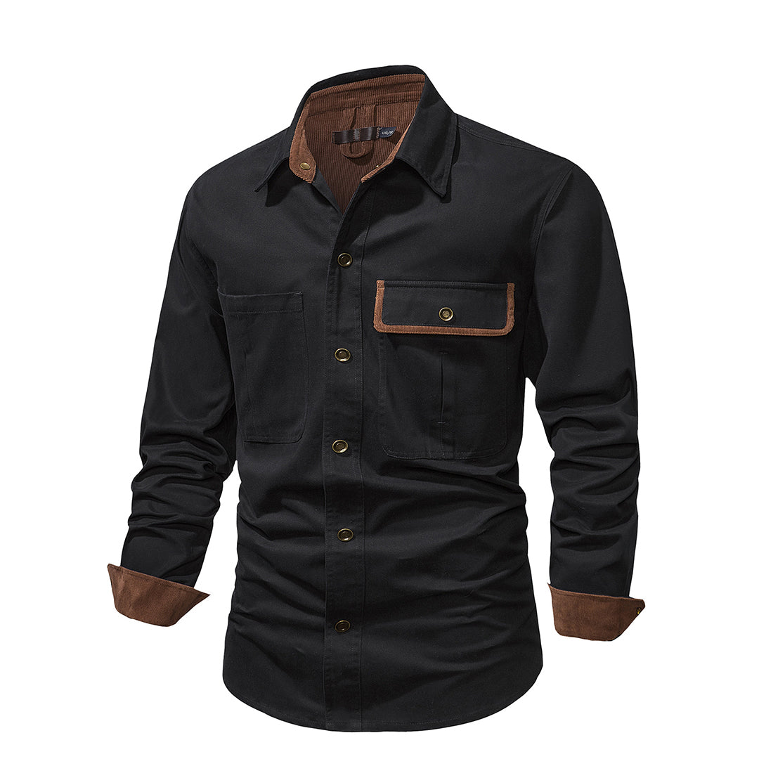 Nathan – Long-Sleeve Button Down Shirt with Structured Collar
