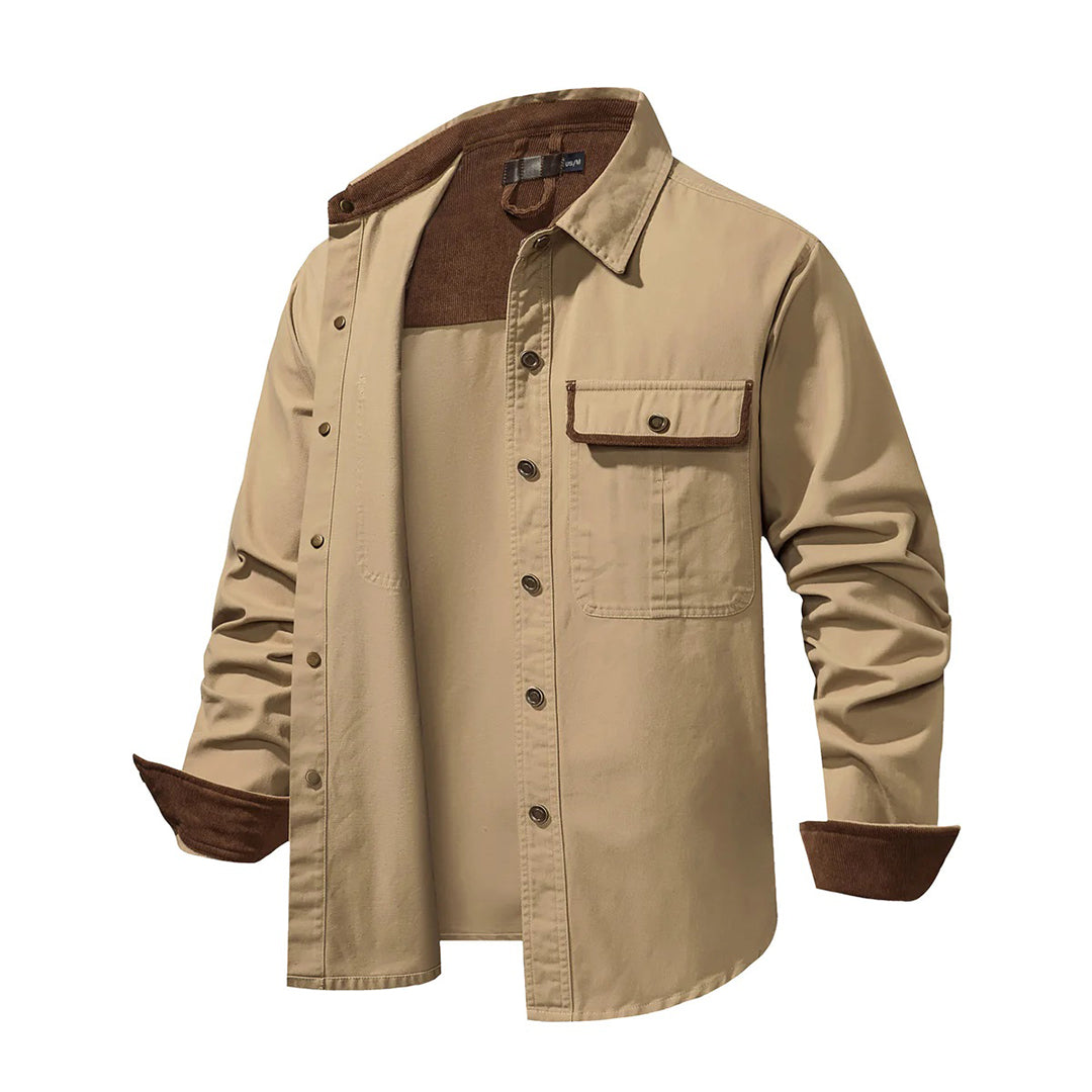 Nathan – Long-Sleeve Button Down Shirt with Structured Collar