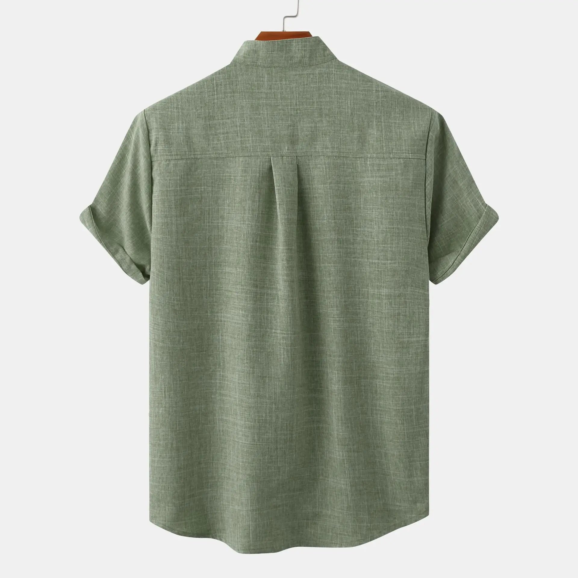 Noah – Single Breast Pocket Shirt with Sleek Band Collar