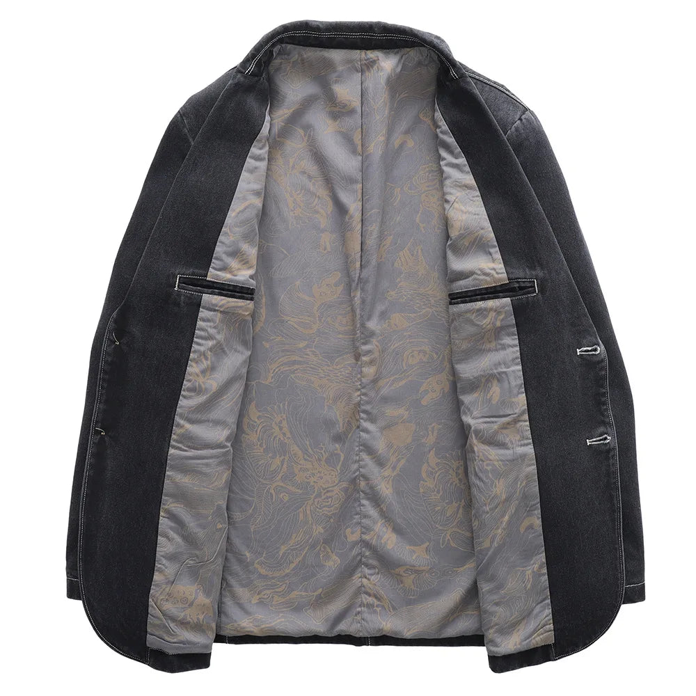Nathan - Double-Button Closure Blazer with Front Pocket
