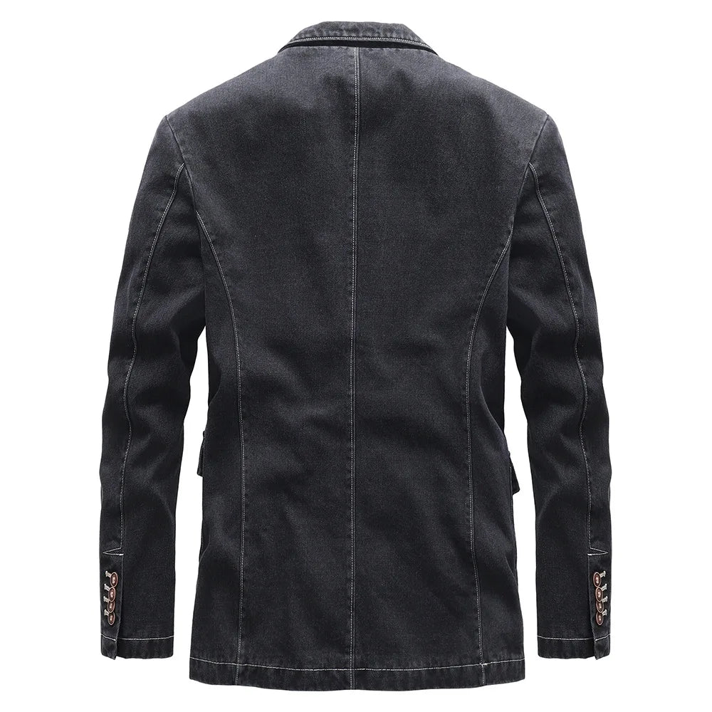 Nathan - Double-Button Closure Blazer with Front Pocket