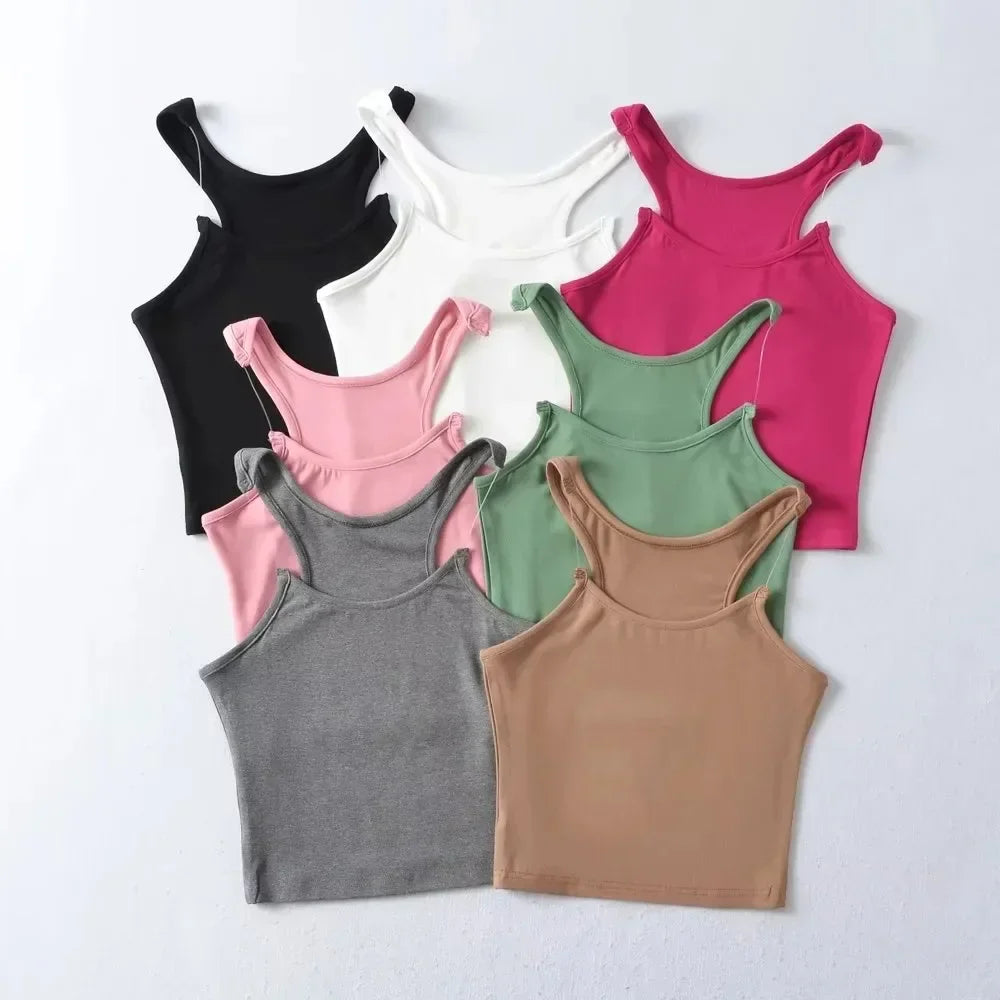 Mia – Sleek Cropped Tank Top with Rounde Neckline