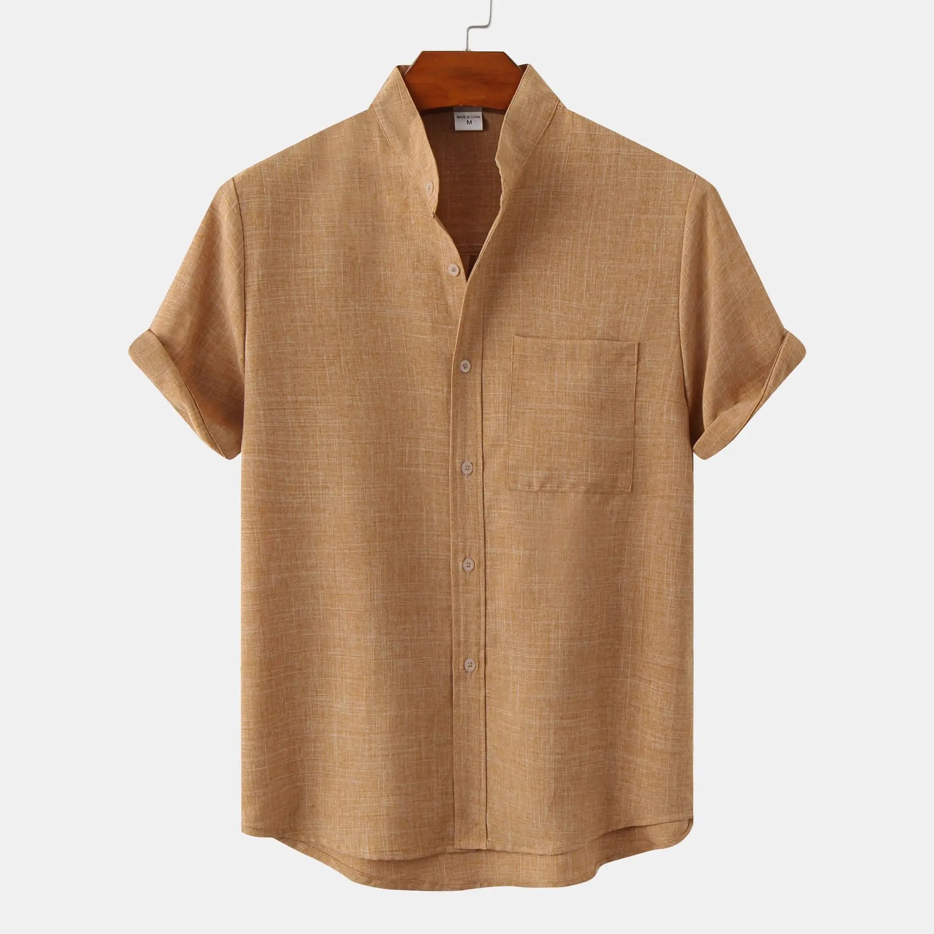 Noah – Single Breast Pocket Shirt with Sleek Band Collar