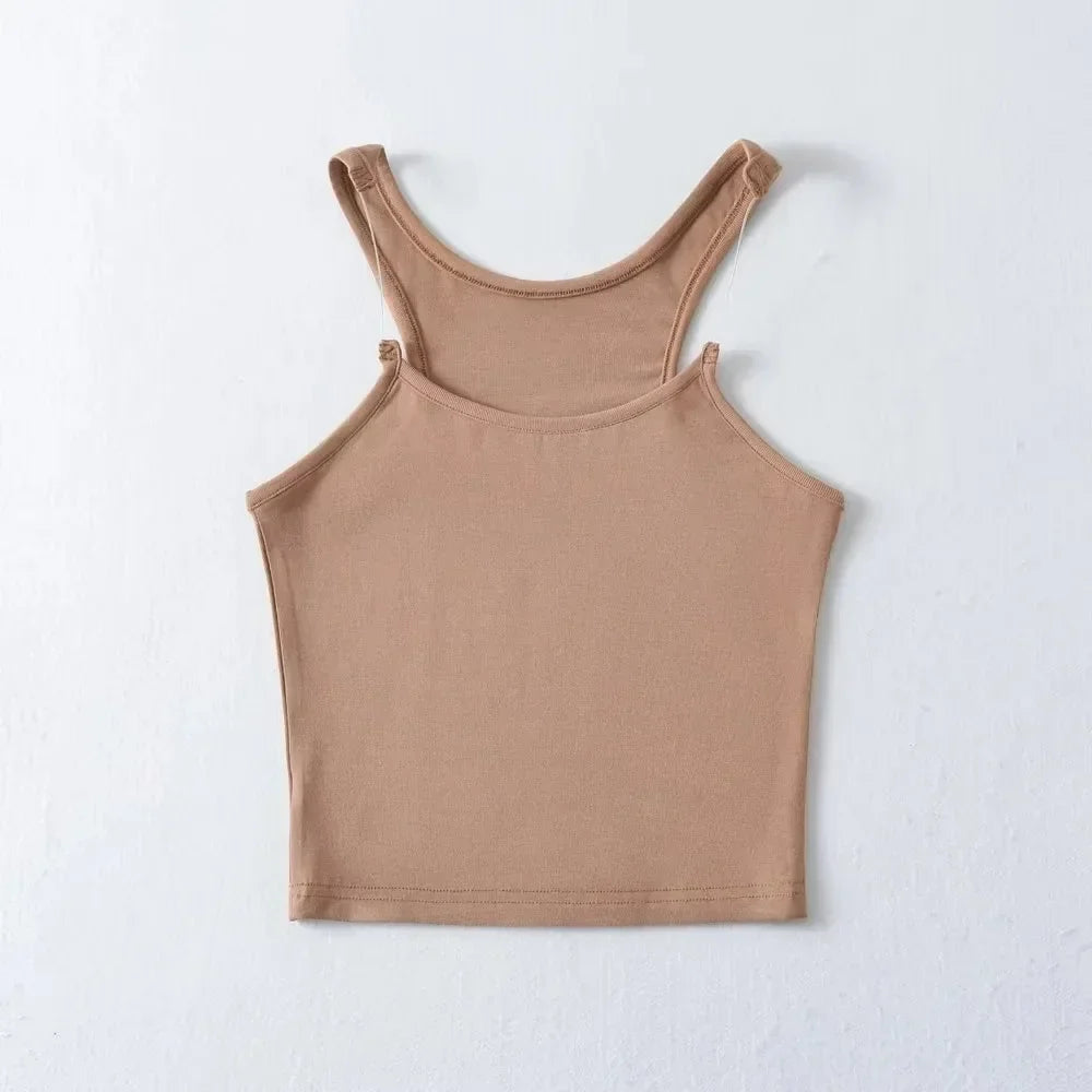 Mia – Sleek Cropped Tank Top with Rounde Neckline