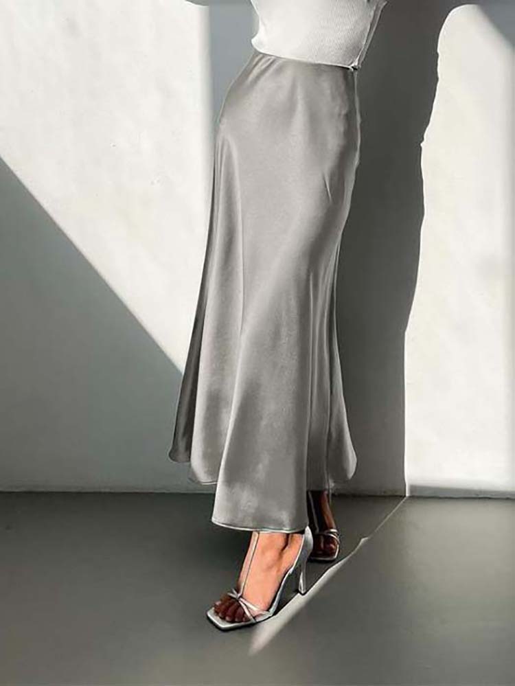 Valora - Ankle Length Midi Skirt with A-Line Cut