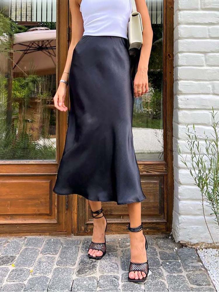 Valora - Ankle Length Midi Skirt with A-Line Cut