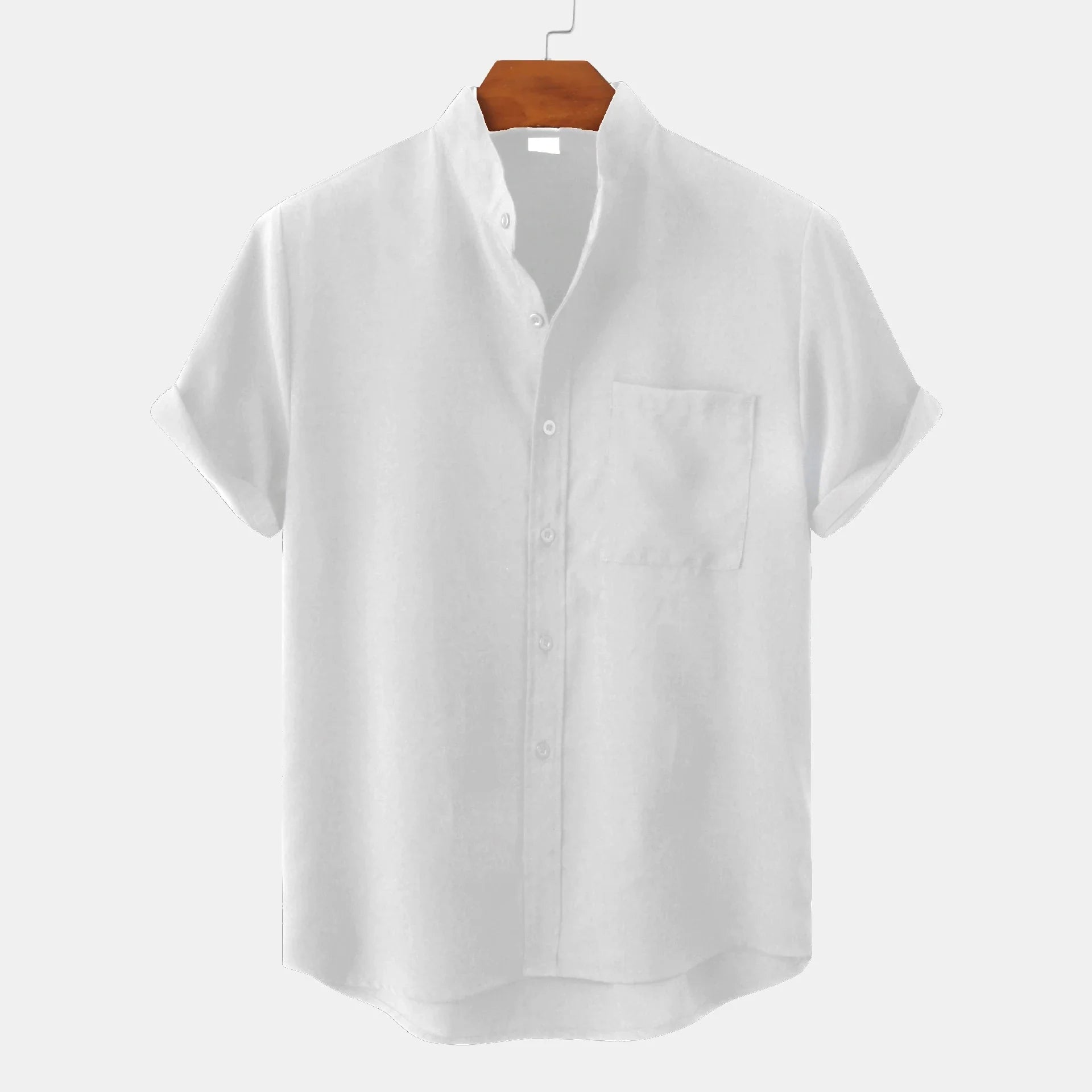 Noah – Single Breast Pocket Shirt with Sleek Band Collar