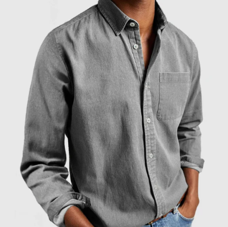 Mason – Classic Long Sleeve Shirt with Chest Pocket