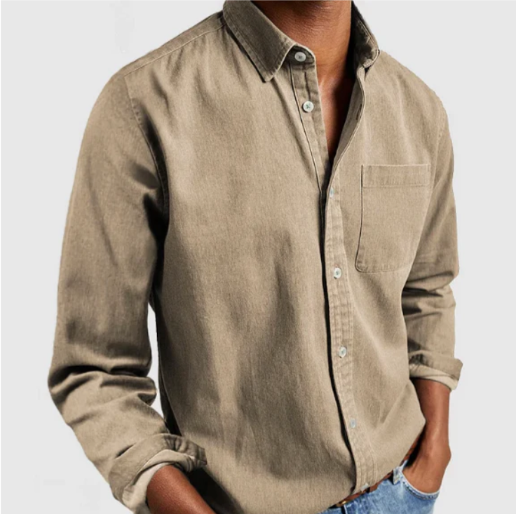 Mason – Classic Long Sleeve Shirt with Chest Pocket