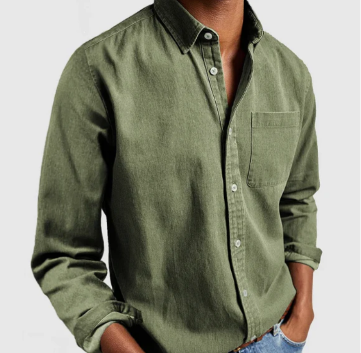 Mason – Classic Long Sleeve Shirt with Chest Pocket