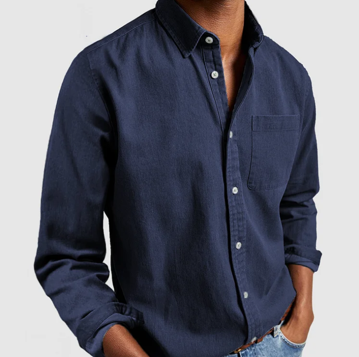 Mason – Classic Long Sleeve Shirt with Chest Pocket