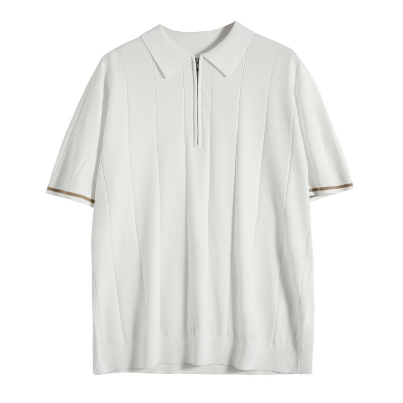 Ryan - Comfortable Half-Zip Closure Polo with Short Sleeves