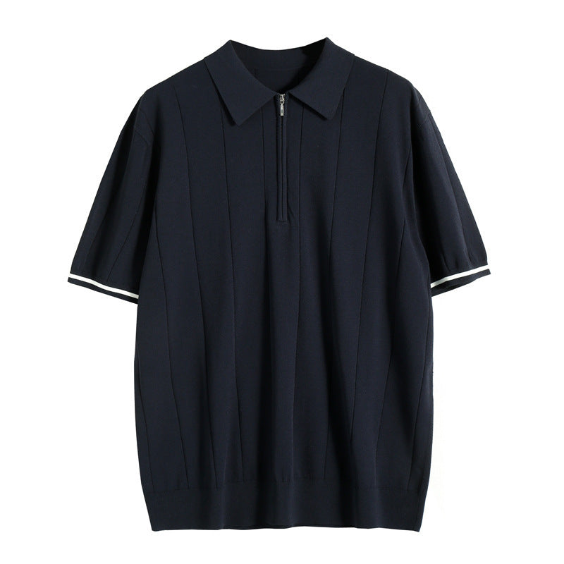 Ryan - Comfortable Half-Zip Closure Polo with Short Sleeves