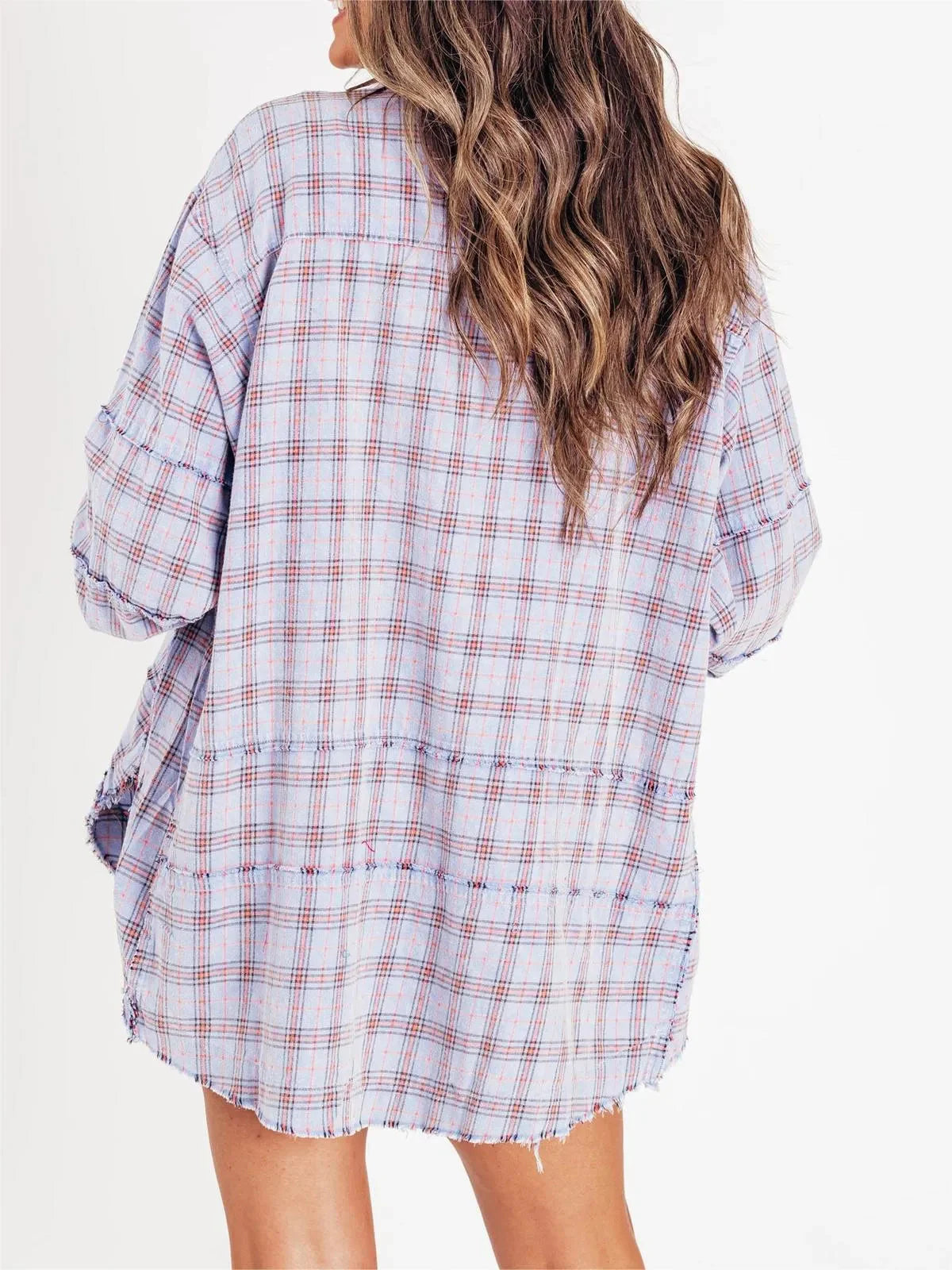Vanessa – Stylish Front Button Oversized Flannel with Collared Neckline