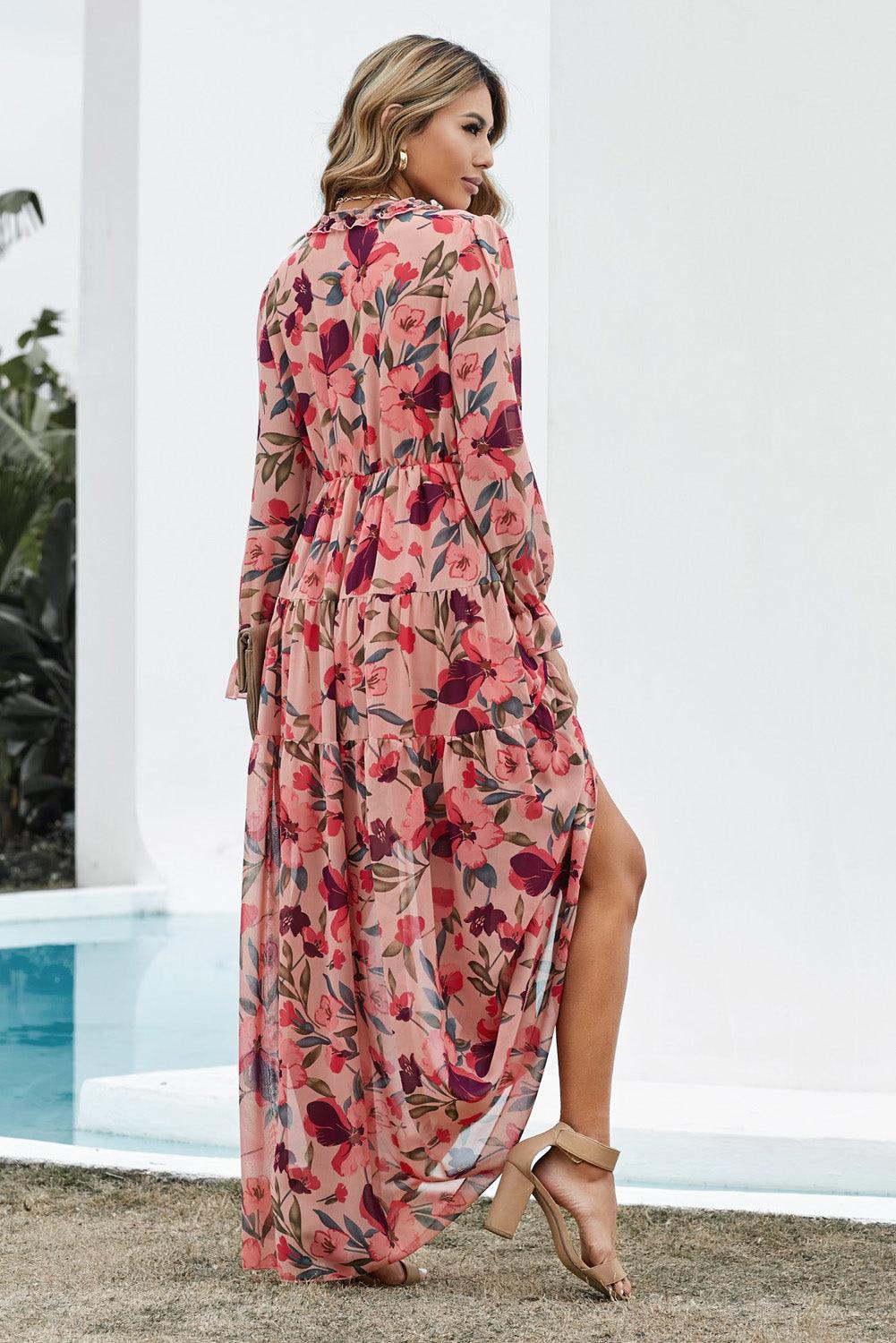 Lila - Elegant Ruffled Maxi Dress with Flowy Tiers