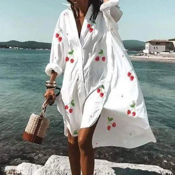 Naomi – Relaxed Fit Long Sleeved Dress with Button Down