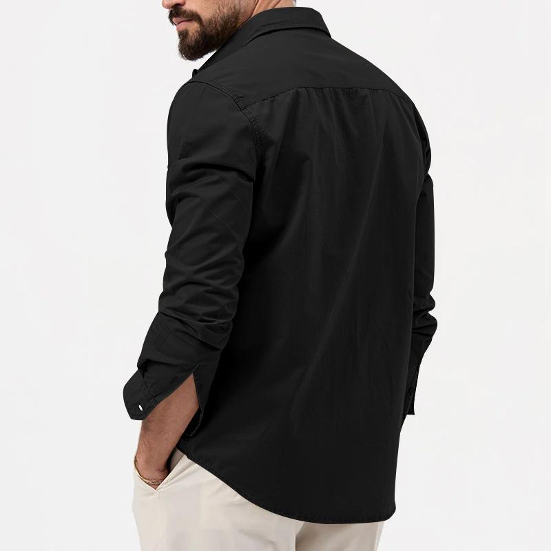 Mikel – Classic Long Sleeve Shirt with Button-Down Front