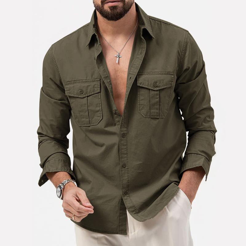 Mikel – Classic Long Sleeve Shirt with Button-Down Front