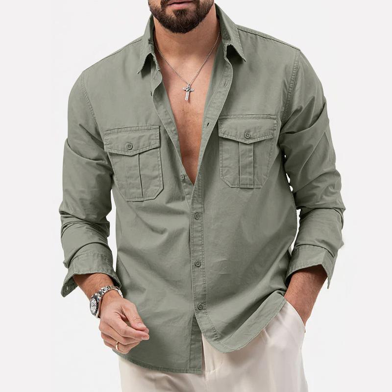 Mikel – Classic Long Sleeve Shirt with Button-Down Front