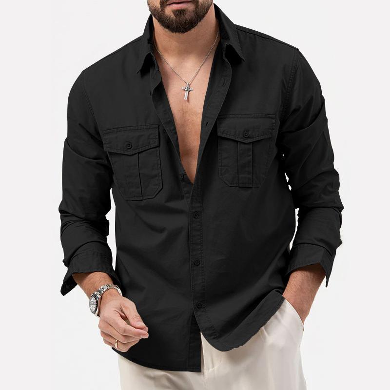 Mikel – Classic Long Sleeve Shirt with Button-Down Front